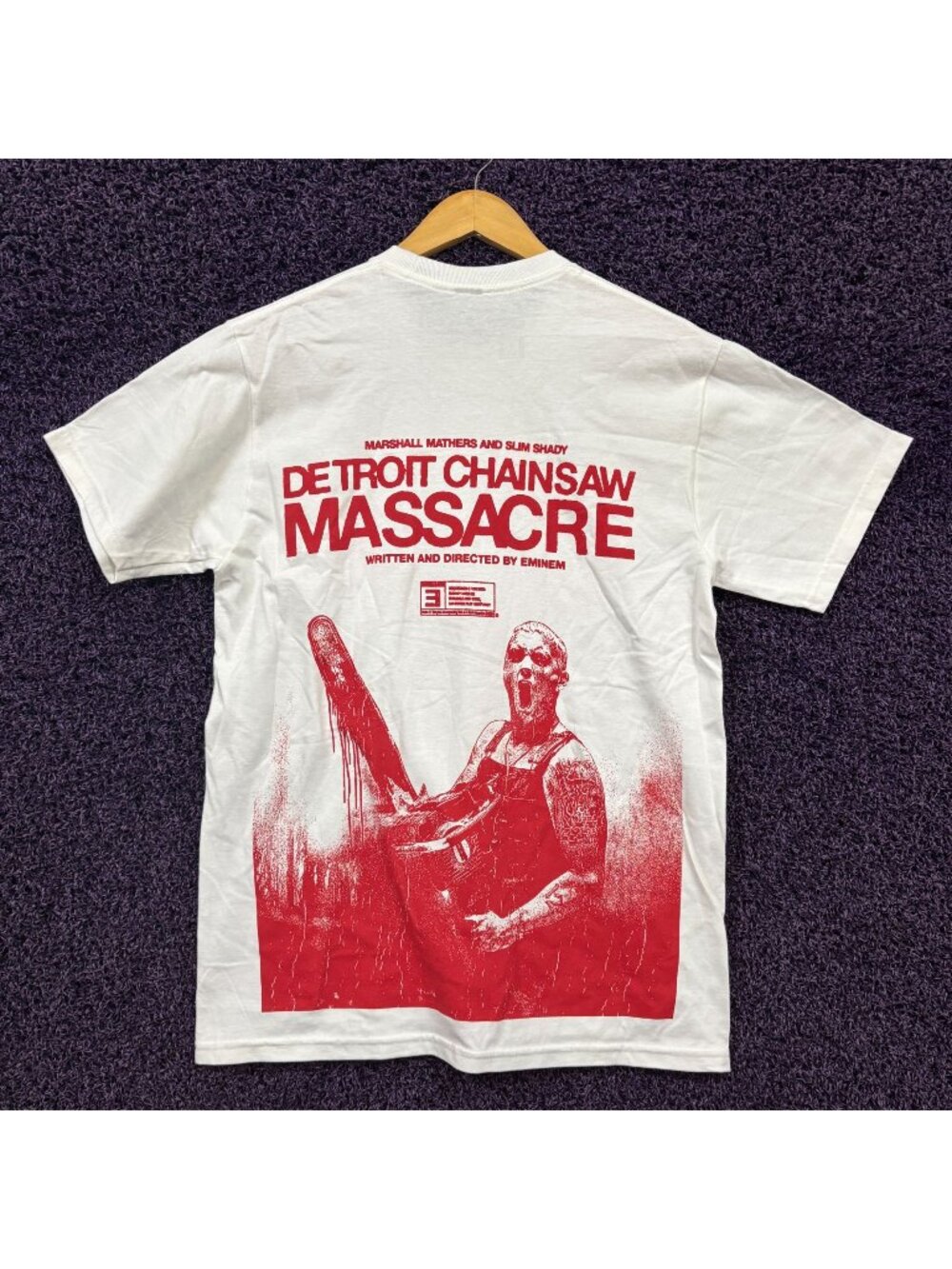 Eminem Detroit Chainsaw Massacre Poster Hip Hop T-Shirt M